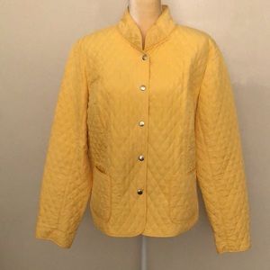 Kim Rogers Signature Women’s Quilted Yellow Jacket Size XL Petite Snap Closure